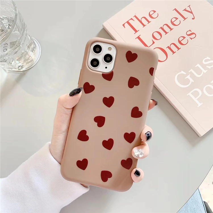 Caddy Цветной силиконовый чехол с сердечками для iphone XR X XS Max 6 6 s 7 8 Plus 11 11Pro Max Симпатичные, из мягкого ТПУ Простой Модный чехол для телефона