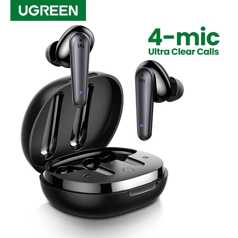 Wireless Earbuds Usb-C Stereo Quick-Charging Ugreen Hitune Tws Bluetooth T1 with 4-Mics