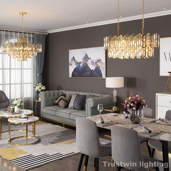 

Chandelier Light Crystal Hanging Lamp Suspension Light LED Glass Designer's Choice Modern Ice Glacier Gold E14 LED Bulb Iron AC