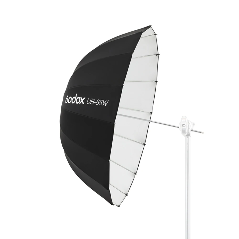 Godox UB-85W 33.5in 85cm Parabolic Black White Reflective Umbrella Studio Light Umbrella with Black Silver Diffuser Cover Cloth camera umbrella