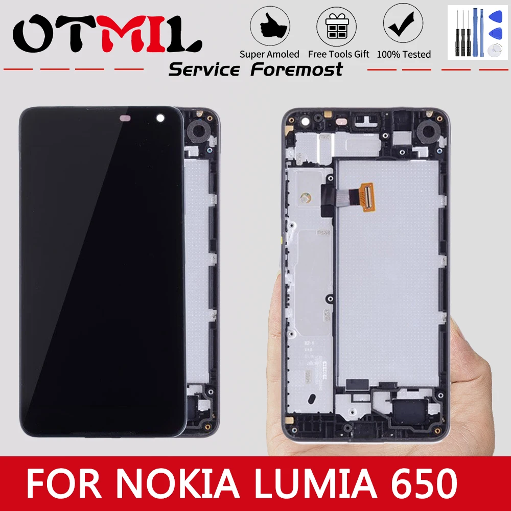 

OTMIL LCD Display For NOKIA Microsoft Lumia 650 LCD Touch Screen Digitizer with Frame Replacement for Lumia 650 LCD RM-1154