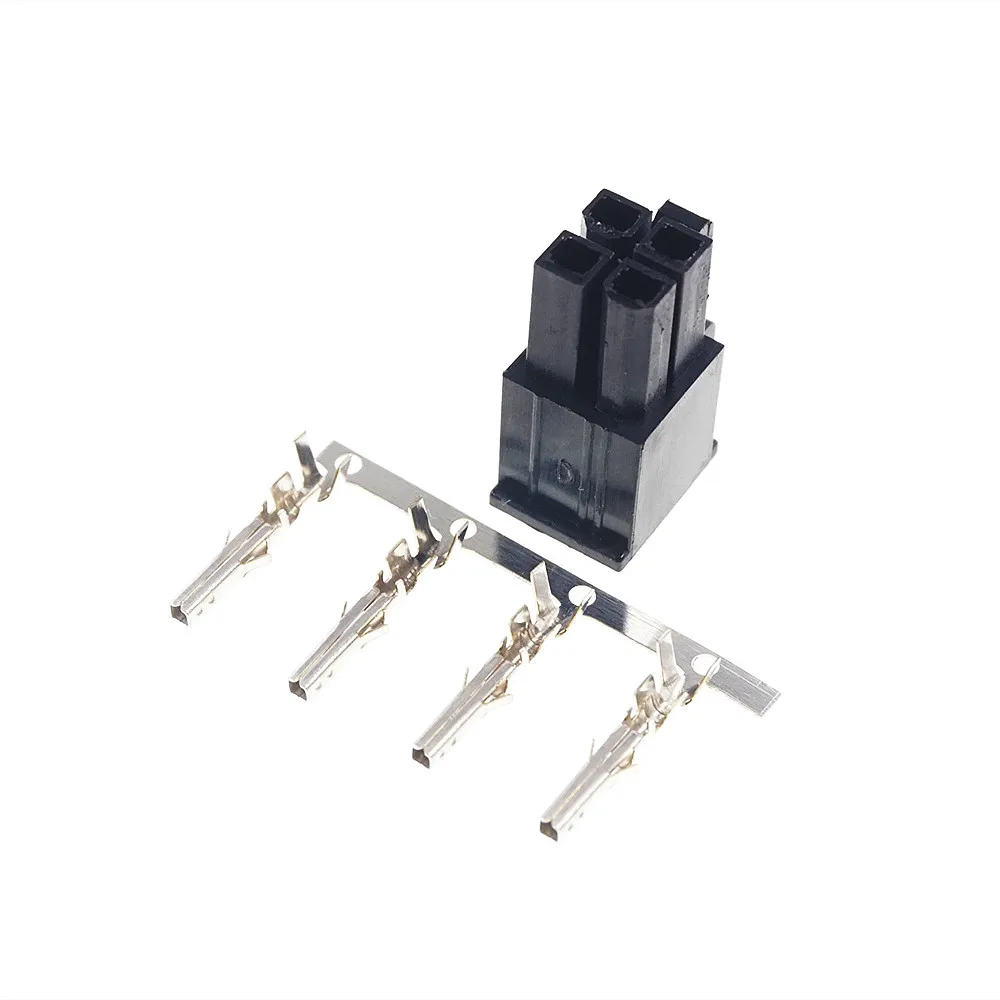 Pin Receptáculo Habitação pc Computador Eps Cpu Atx 4pin 2×2 p Conector de Alimentação Shell Terminal de Friso Contato Pin 4.2 mm