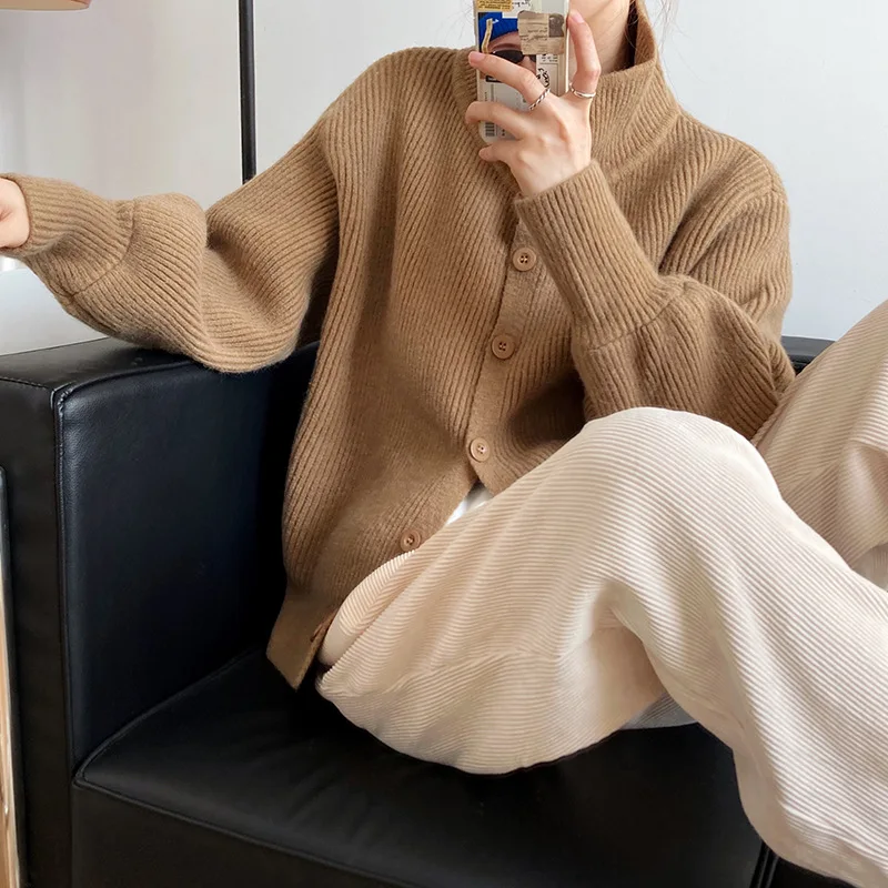 Mooirue Winter Women Knitted Caridgan Long Sleeve