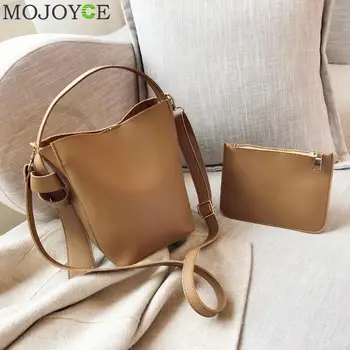 

2020 New Fashion Women Bucket Bag Vintage Messenger Bag High Quality Retro Shoulder Bag Simple Crossbody Bag Tote