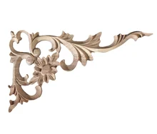 

4pcs Solid Wood Corner Flower Decorative Hollow Rose Cabinet Door Decal Flower