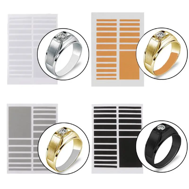

10 Pack Invisible Ring Size Adjuster for Loose Rings 6 Sizes Jewelry Guard Spacer Fitter Rings Sizer Tightener Tools