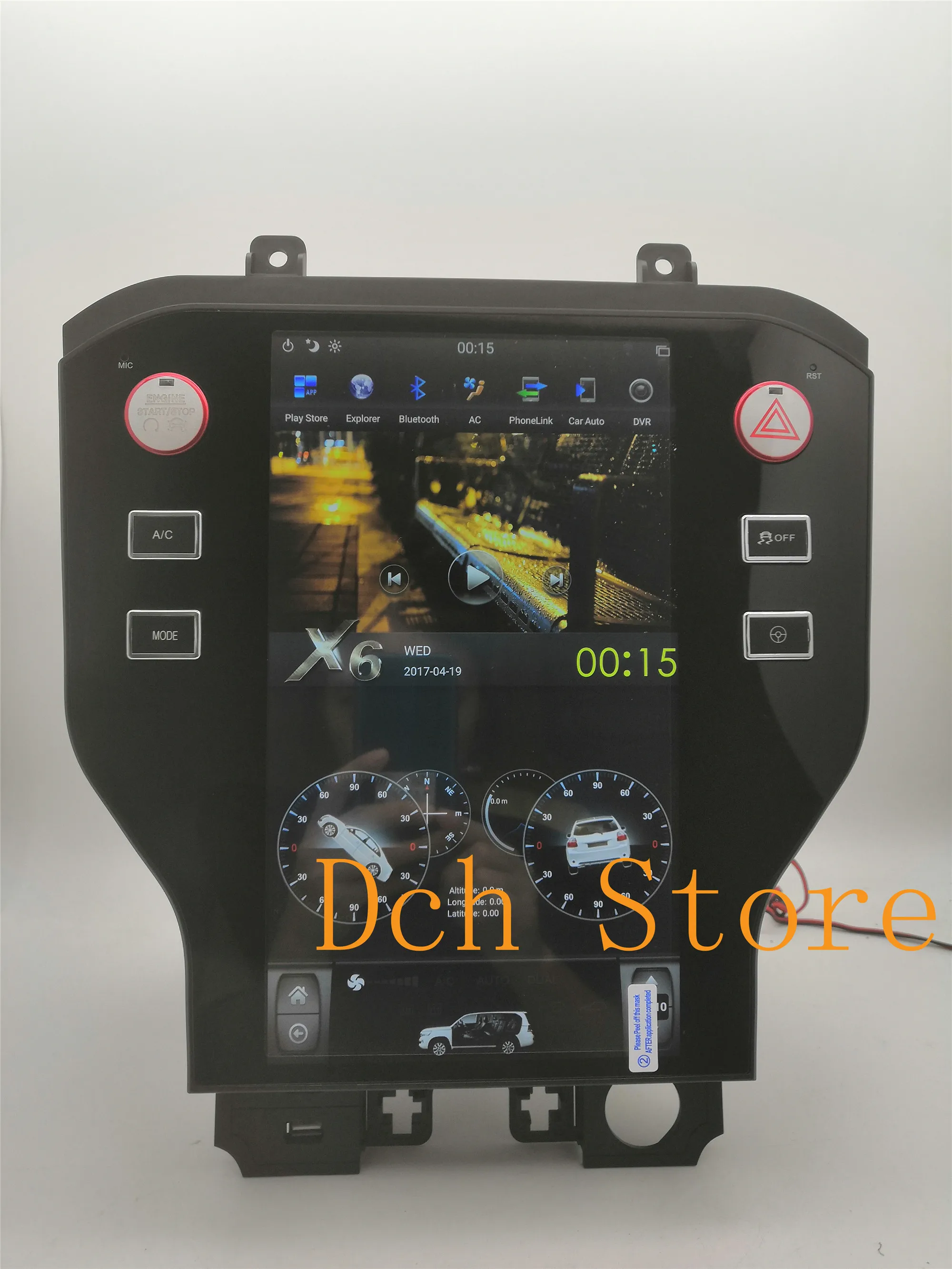 

12.1' Vertical Screen Tesla Style Android 8.1 PX6 CARPLAY Car DVD Player for Ford Mustang PLUS 2015 2016 2017 gps NAVIGATION