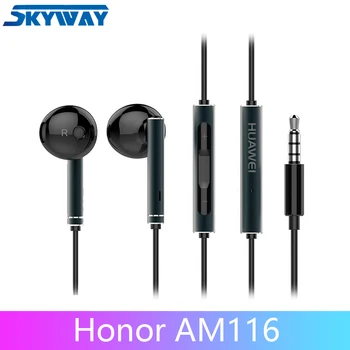 

Original Earphone New Honor Headset AM116 3.5mm In-Ear with Remote and Microphone Wire Control Length