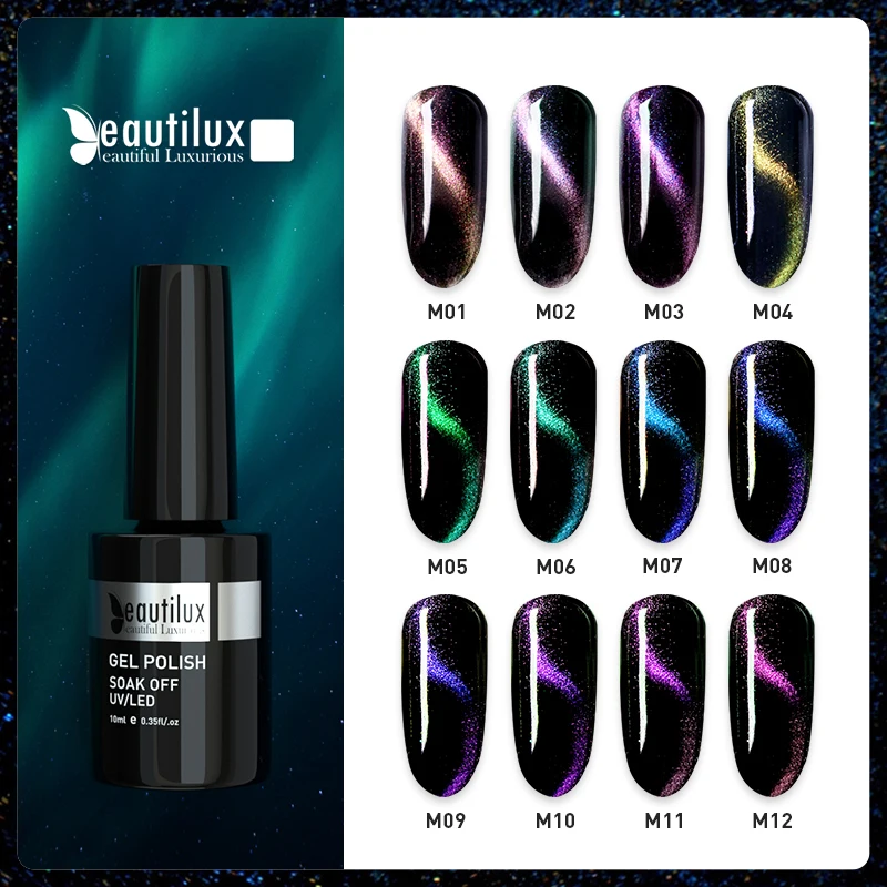 Beautilux 4D Хамелеон Кошачий Гель Лак Для Ногтей Nail Art Magnetic Cats Гели для Глаз