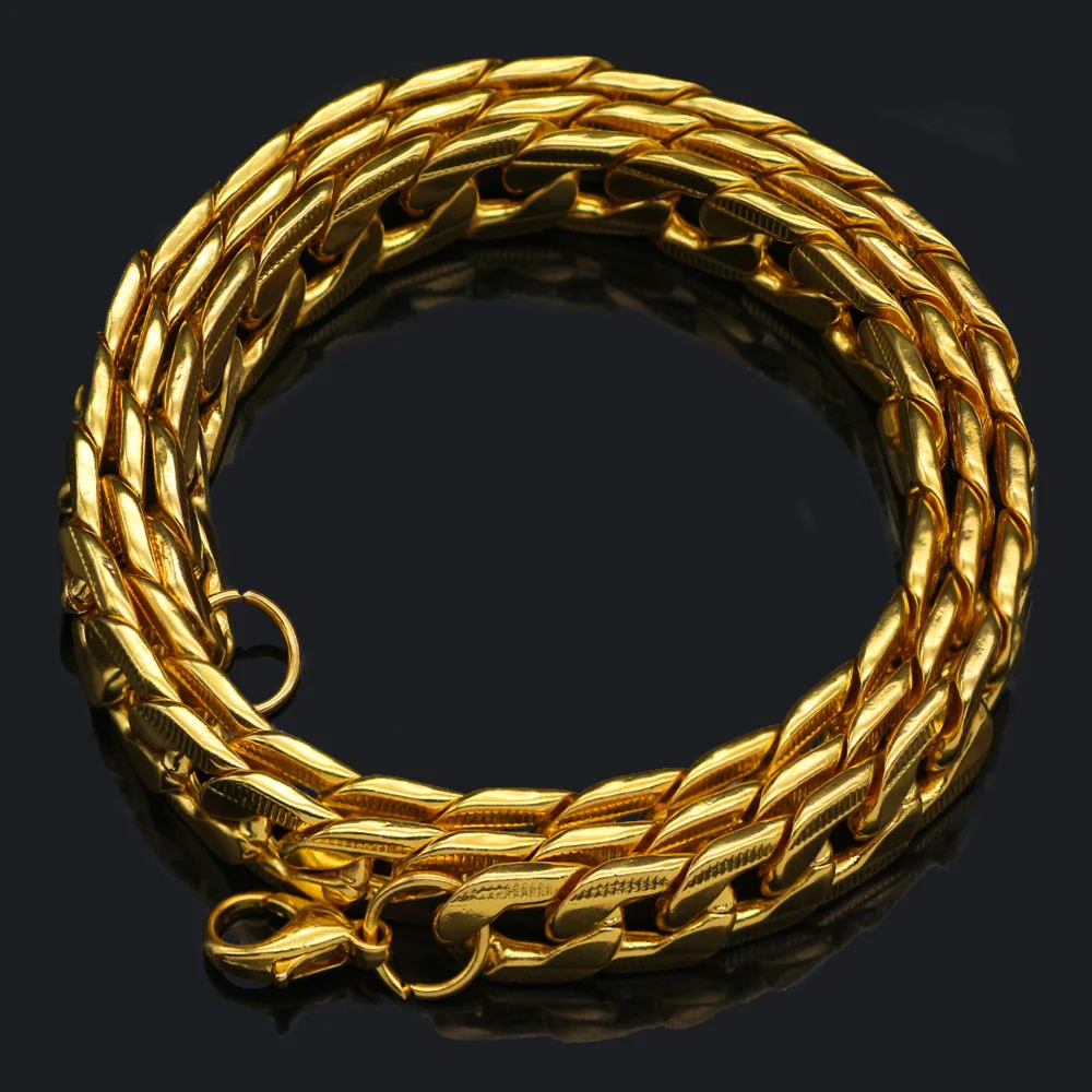 

60cm Personality Luxury Cuban Chain Necklace for Men Women Motorcycle Party Chain Hip Hop Punk Style Long Chain Jewelry