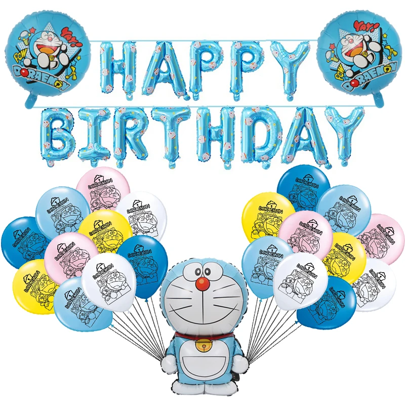 Doraemon воздушные шары из фольги jingle Кот латексный шар мультфильм робот кошка с днем