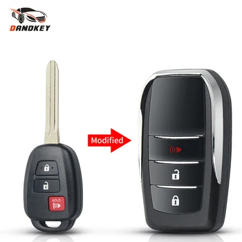 

Dandkey Modified Flip Car Remote Key Shell For Toyota Prius RAV4 Camry Camry Uncut Toy43 Blade Blank Fob Replacement Key Case
