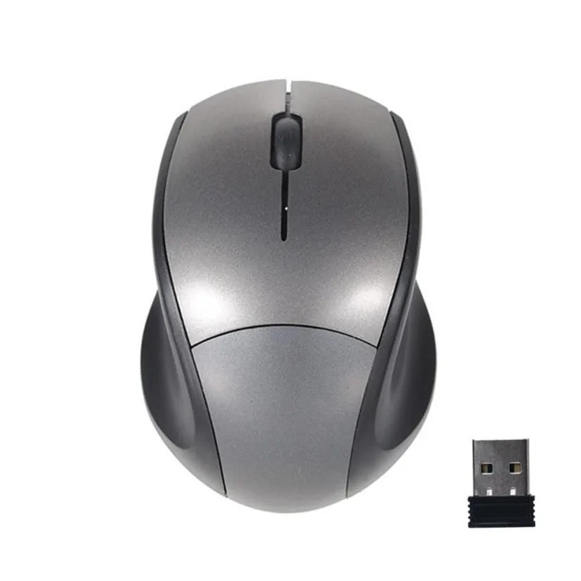 Серый Модная оптическая мышь 2,4 ГГц 2000 dpi с 3 клавишами, Беспроводная USB приемник, компьютерная Беспроводная портативная мини-мышь для ноутбука, 1 шт - Цвет: Серый