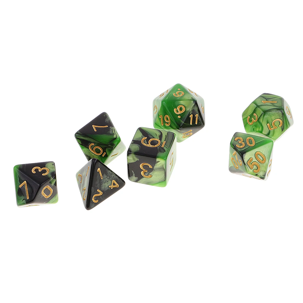 7 Pieces Dice Set D20 D12 D10 D8 D6 D4 for DND RPG Board Game Board Game Dice Party Gambling Dices Game Digital Dices