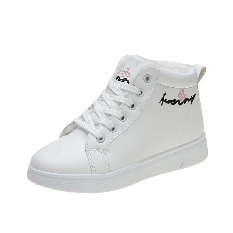 Brand White Winter Boots Women Ankle Boots Warm Plush Snow Boots Women Shoes Women Sneakers Lace Up Shoes Woman Short Snow Boots - Цвет: 2