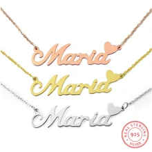 Заказное 925 пробы Серебряное ожерелье для женщин, персонализированное выгравированное именное ожерелье, чокер(Lam Hub Fong