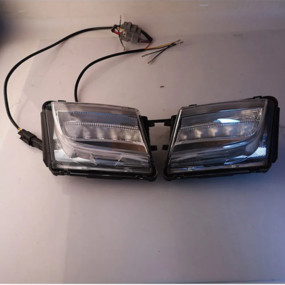 2 пары автомобилей светодиодный DRL Дневной ходовой светильник водонепроницаемый желтый поворотный сигнал противотуманная фара для Cadillac ATS ATSL головной светильник