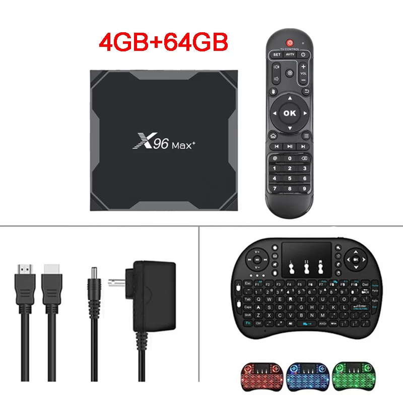 4GB 64GB i8 Backlit X96Max+ ТВ приставка Android 9 Amlogic S905X3 четырехъядерный DDR4 4 ГБ 32 ГБ 64 Гб 2,4G/5 ГГц Wifi BT 1000M 4K Youtube медиаплеер X96 Max X3 - Цвет: 4GB 64GB i8 Backlit