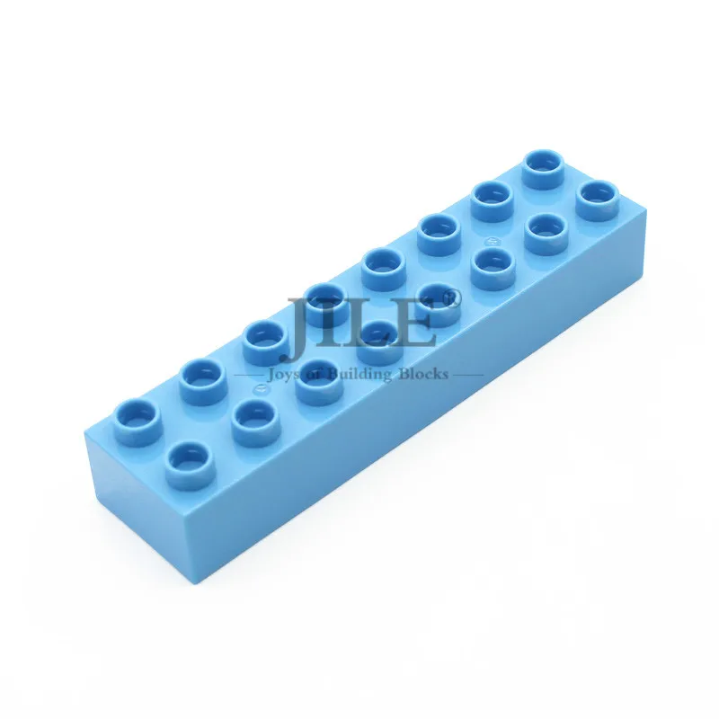 Небесно-голубой Большие строительные блоки, кирпичи, Duploed Brick 2x8 4199, крупные частицы, сделай сам, креативные, совместимые со сборками, научно-технические игрушки - Цвет: Небесно-голубой