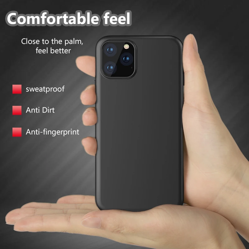 Черный силиконовый чехол для телефона iPhone 11 Pro Max 6,5 11 6,1 ультра тонкий чехол для iPhone 11 Pro 5,8 Xs Max Xs Xr