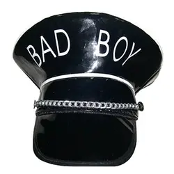 [Напрямую от производителя] модная черная крутая цепочка с цепочкой Bad BOY Bad шапочка для ребенка Детская атласная фуражка капитана шлем