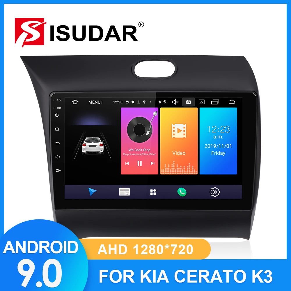 

ISUDAR Car Radio For Kia/K3/Cerato FORTE 2013 2014-2017 2 din Android 9 Autoradio Multimedia Camera DVR RAM 2GB ROM 32GB USB IPS