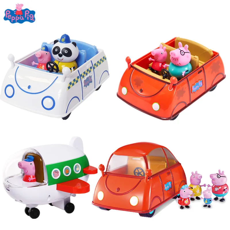 

Peppa Pig Toys Set George Family House Police-s Car Set Policeman Music Play Set Action Anime Figure Model Doll Kid Toy Gift