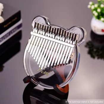 

17-Key Kalimba Thumb Piano Transparent Acrylic with Carry Bag Musical Note Stickers Tuning Hammer Cleaning Cloth Musical Gift