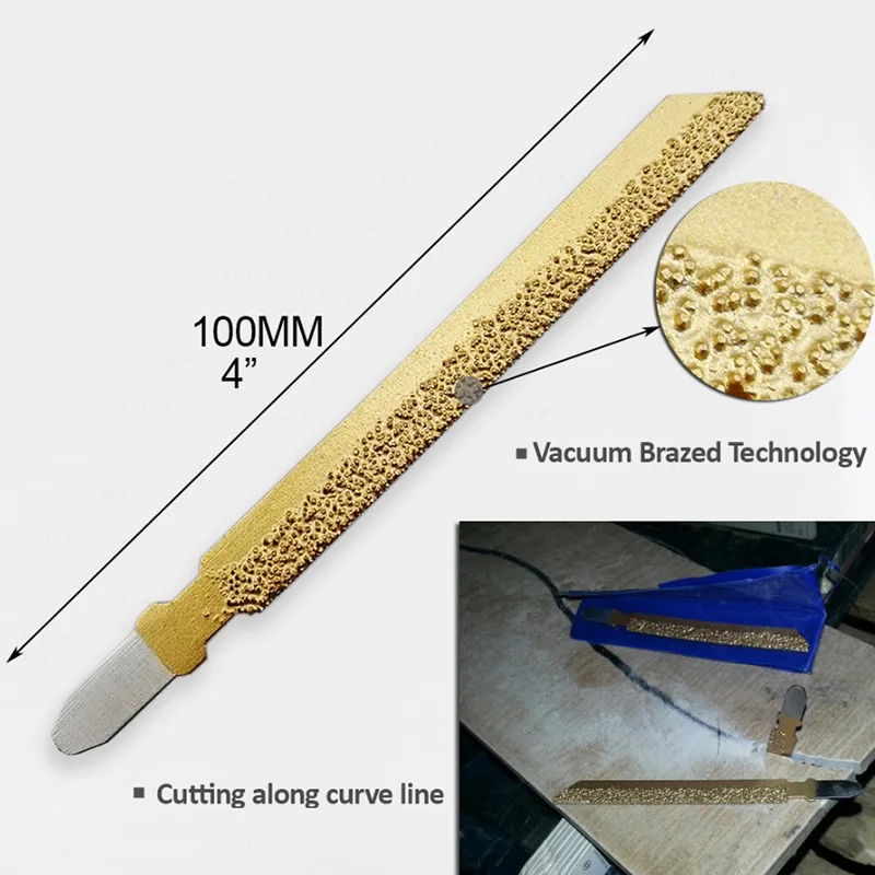 Hot Sale Vacuum Brazed Diamond Jigsaw Blade Very Fast Cutting Speed and Long Life Diamond Jig Saw Brazed Saw Blade Artificial St