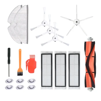 

4 Side Brush + 1 Roller Brush + 3 Filter Net + 2 Mop Cloths Pad + 6 Filter elements Pad for Xiaomi S6 S5 E35 E2 Robot Vacuum Cle