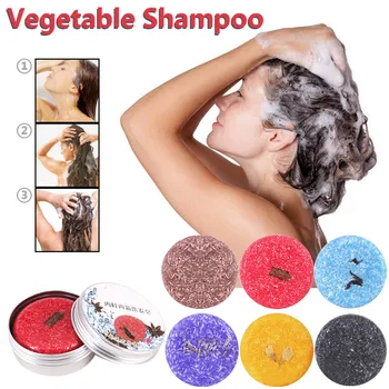

Hot New Hair Darkening Soap Hair Shampoo Treatmen Bar - Natural Organic Conditioner and Repair Polygonum Essence Hair Care Tool