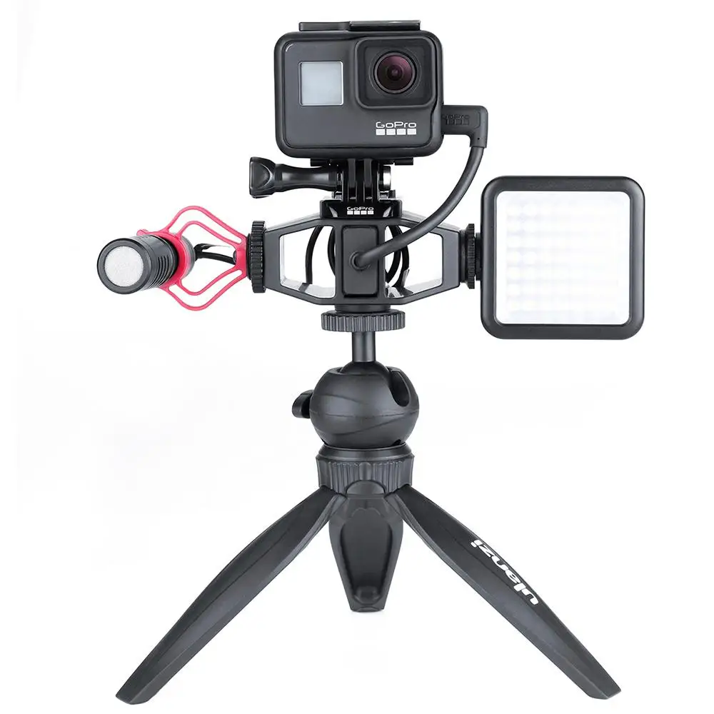 VIJIM GP-1 для GoPro Vlogging установочный кронштейн Подставка с 2 холодными башмаками, которые можно подключить к видео светильник и микрофон