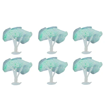 

6Pcs/Set Glowing Effect Artificial Coral Plant Ornament for Fish Tank Aquarium Decoration