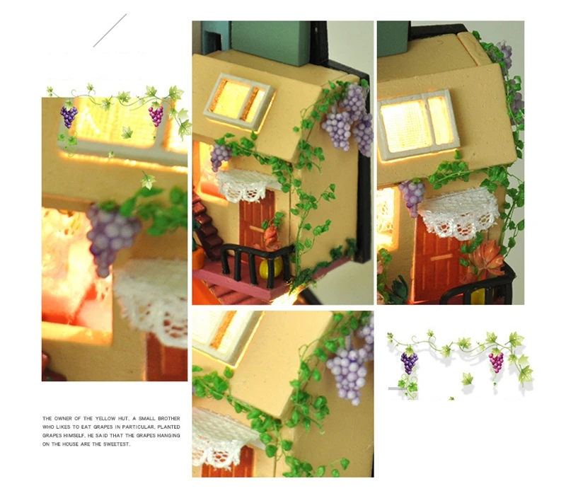 DIY DollHouse with Dust Cover Doll House Miniature Dollhouse Furniture Toys for Children New Year Christmas Gift Casa tc2