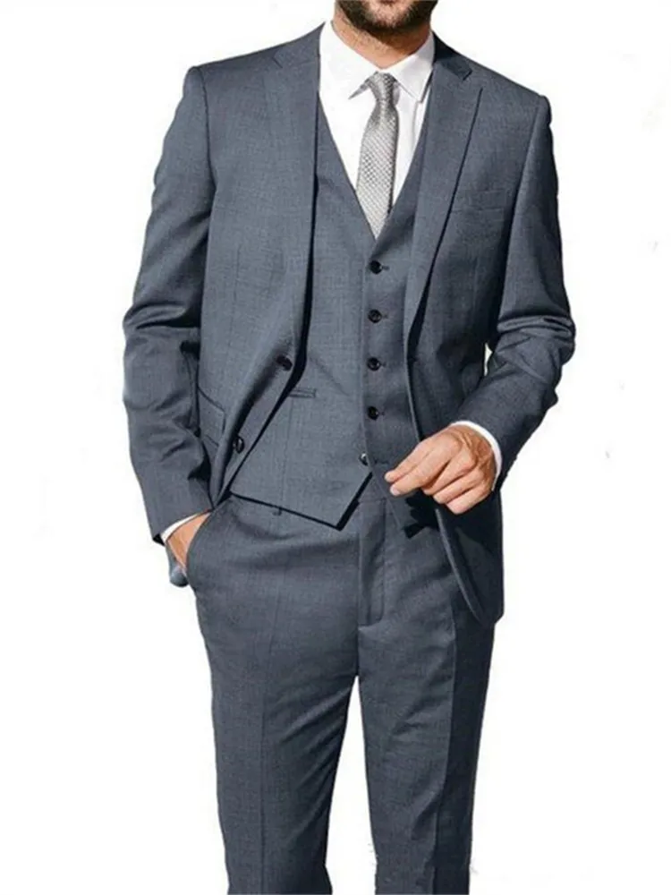 Классический мужской костюм смокинг Noivo Terno Slim Fit Easculino вечерние костюмы для мужчин серый последние пальто брюки дизайн смокинг Отделка Ha