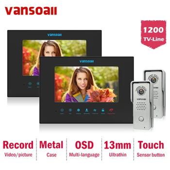 

VANSOALL Wired Video Door Phone Speakerphone Intercom,Waterproof Viewer Infrared Remote Record Night Vision Intercom System