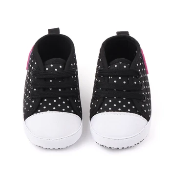 

1Pair Baby Boy Girl Spring And Autumn Dot And Flower Print Pattern Baby Shoes Anti-slip Soft Bottom Toddler Shoes