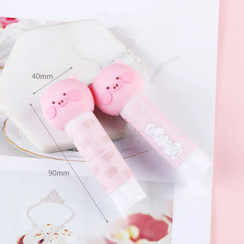 단단한 핑크 돼지 고체 접착제 스틱, 안전 포름알데히드 무료 고점도 학생 DIY 수동 사무실 문구 크리스마스 선물 무작위 색상