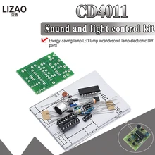 Lâmpada de poupança energia led luz incandescente cd4011 som e luz interruptor controle kit diy peças controle voz módulo