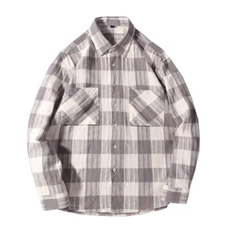 Chemises en lin et coton pour hommes, à manches longues, à carreaux, chemisier à la mode, respirant, Slim Fit, 2021 