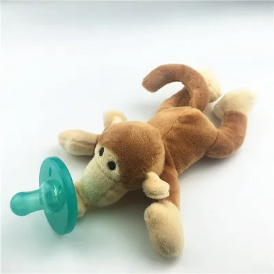 see picture Мультфильм животных цепочка для детской соски плюшевые игрушки Новорожденный ребенок стандартный размер силиконовые ниппельная кормушка аксессуары несъемные - Цвет: see picture