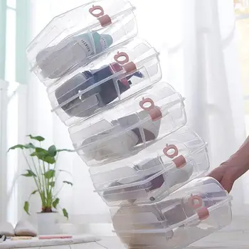 

Shoe Storage Box Novelty Stackable Clear Plastic Shoes Storage Boxes Shoe Box Cases 22*13*37cm (Green)
