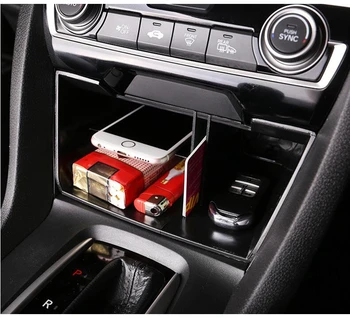 

Interior For Honda Civic 2016 2017 2018 Central Multifunction Storage Pallet Container Multi-grid Box Cover Kit