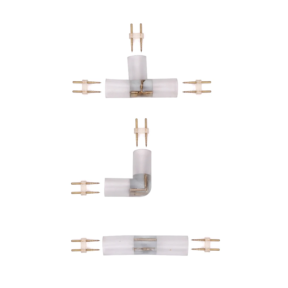 5 шт. 220 В Светодиодная лента неоновый светильник Conector для 14 мм круглый два провода L T I Форма Средний разъем прямой кабель неоновые трубки зажимы