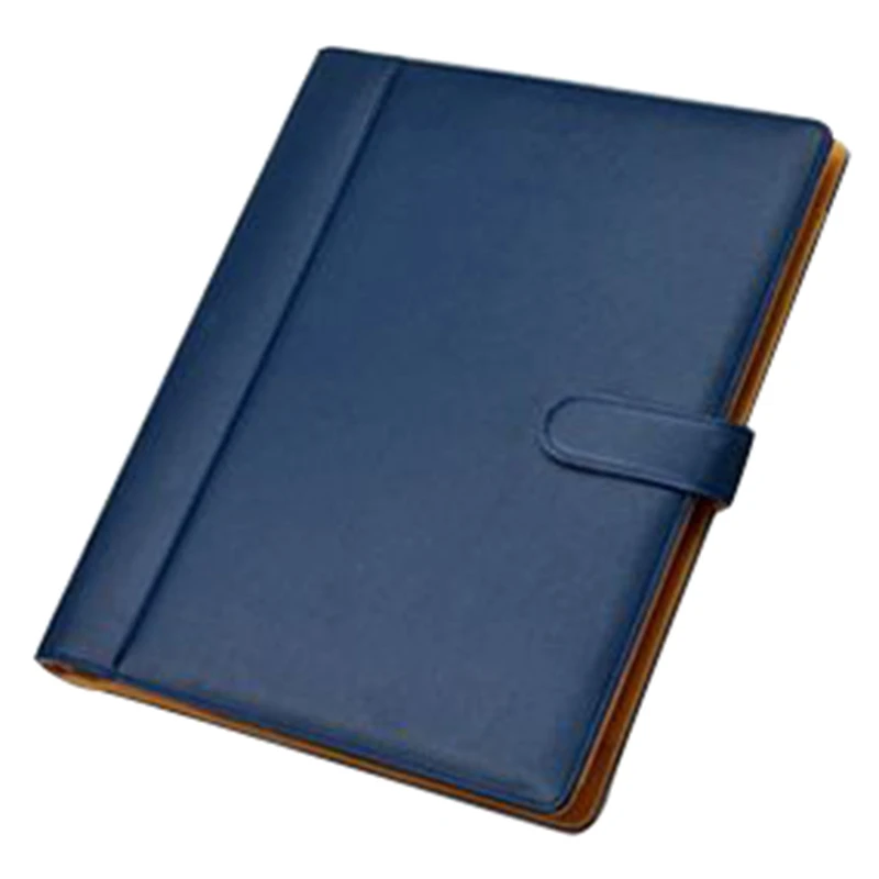 Blue Multi-Function A4 Folder Pu Leather Multi-Function Folder Office Supplies Business Manager with Calculator - Цвет: Blue