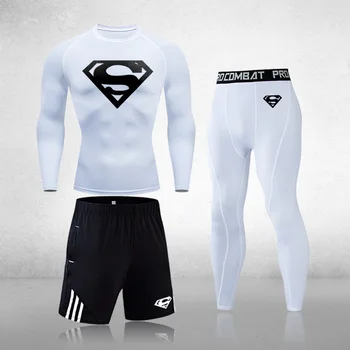 

Thermal Underwear Sports Suit Men's Fitness Quick-Drying Compression Long Johns Leggings Superman Base Layer Sport Track Suit