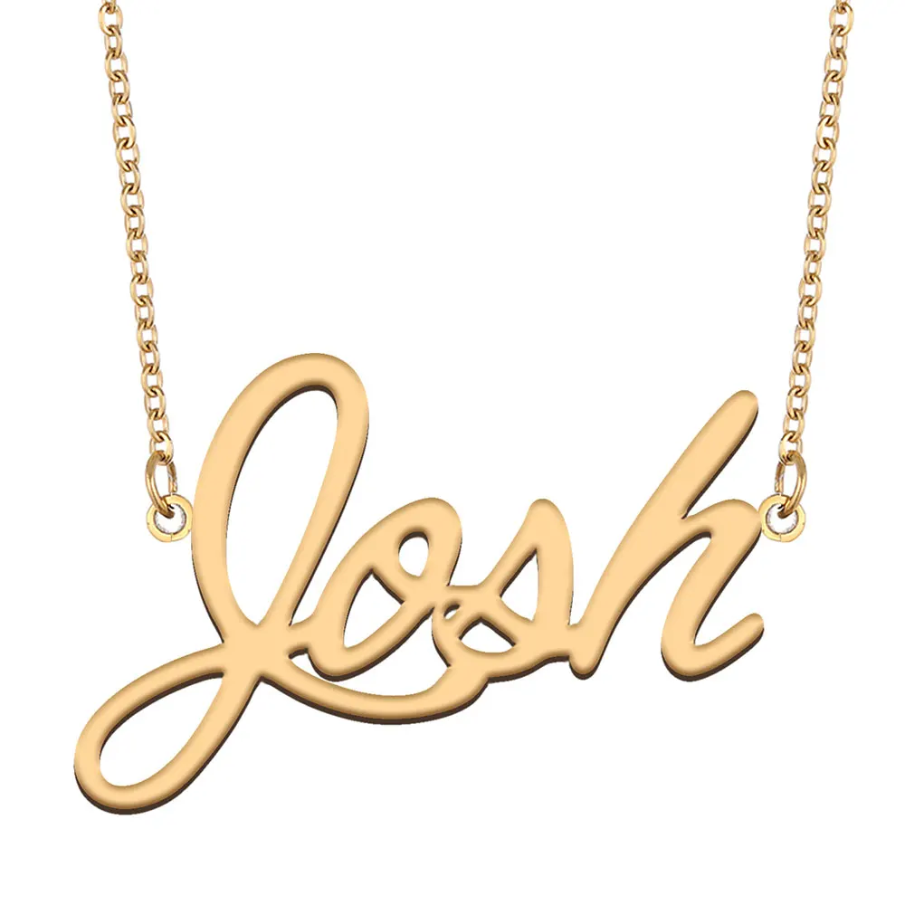 

Josh Name Necklace for Women Personalized Stainless Steel Jewelry Gold Plated Nameplate Pendant Femme Mothers Girlfriend Gift