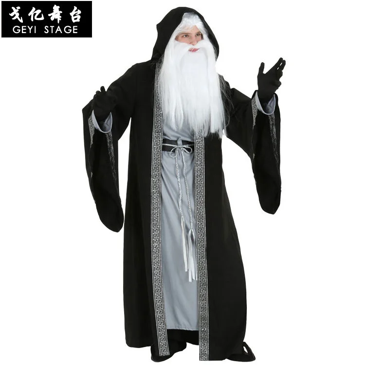 

Cosplay white beard wizard costume Halloween stage costume men's adult luxury devil wizard costume