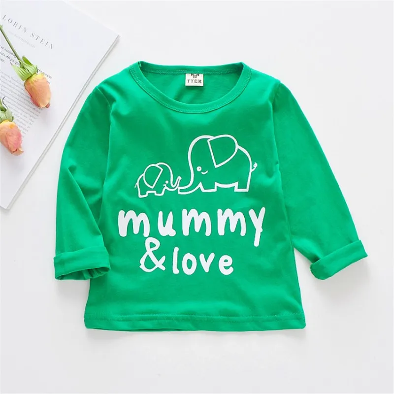Autumn Long Sleeve T-Shirt Girls Kids Funny Print Tops Toddler Boys Cotton T Shirt Casual Winter Children Clothes Camisetas