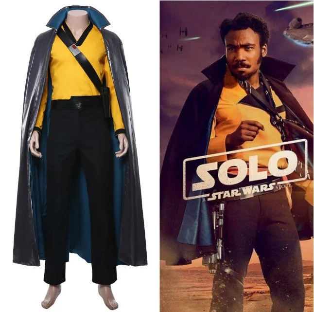 Звездные войны 9: подъем Скайуокера Косплей Lando Calrissian костюм плащ Взрослый Хэллоуин Карнавальный костюм для мужчин и женщин на заказ